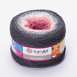 Yarn Art YarnArt Flowers Yarn 55% Cotton 45% Acrylic 250gr 1094yds Multicolor Cotton Yarn Rainbow Crochet Yarn Spring Summer - 1 Fine Sport Skein (279)