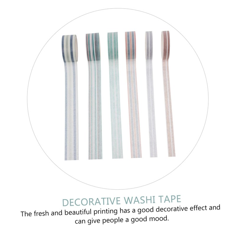 Tofficu Fashionable Paper Tape Set 6 Rolls Washi Masking Tape