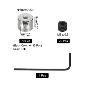 MECCANIXITY 70 Pcs Metal Locking Pin Backs, Locking Pin Keepers Locking Clasp 5mm(H) with 4 Wrench Replacement in Storage Case for Badge, Brooch, Black, Silver Tone