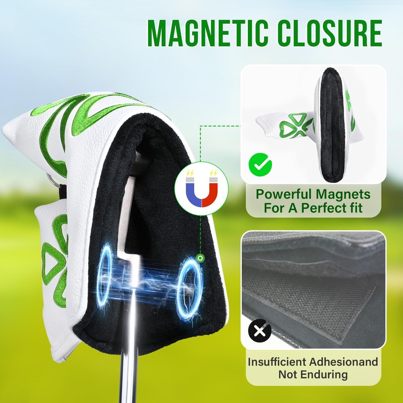 Blade Putter Cover - Golf Blade Putter Headcover with Lucky