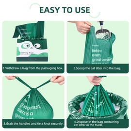 125 Count Cat Litter Bags for Poop Biodegradable Cat Waste Bag Compostable Pet Dog Poop Bags Durable Leakproof Strengthen Unscented