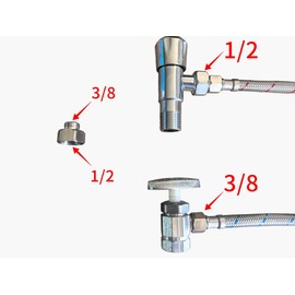 Klabb 32-Inch Stainless Steel Braided Faucet Supply Line, 3/8" Compression Inlet with 1/2" Adapter and M10 Faucet Connection for Bathroom & Kitchen Sinks