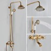 Antique Brass 8-Inch Rainfall Shower System with Hand Shower &