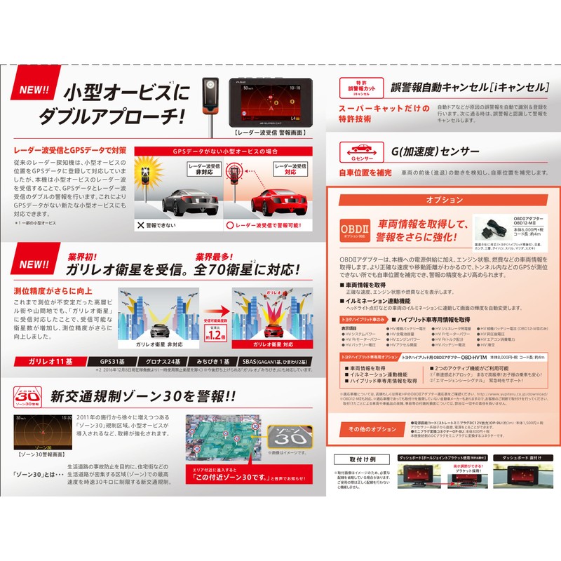 Yupiteru Radar Detector, A52, Over 136,000 GPS Data, Small Orbis