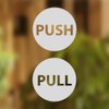 Pull Push Door Stickers 6cm Shop Window Salon Bar Cafe