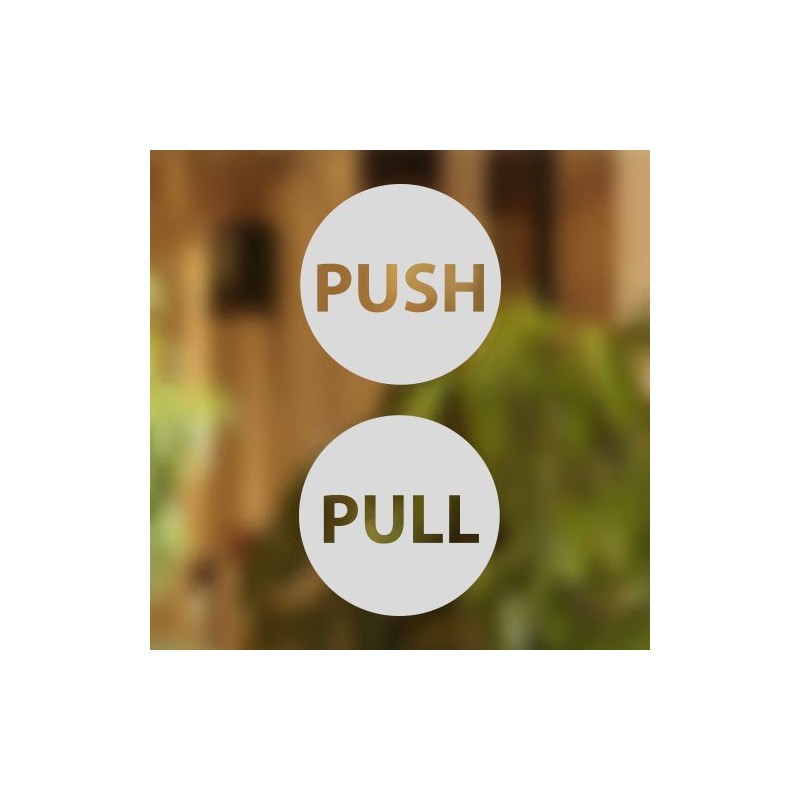 Pull Push Door Stickers 6cm Shop Window Salon Bar Cafe