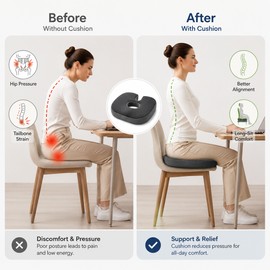 Donut Seat Cushion for Long Sitting – Pressure-Reducing Comfort Pillow for Office, Car & Travel