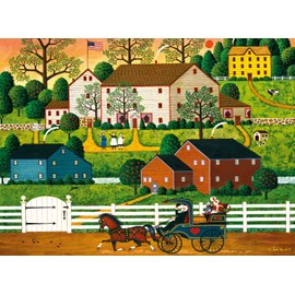 Buffalo Games - Charles Wysocki - Hi, Neighbor! - 1000 Piece Jigsaw Puzzle for Adults Challenging Puzzle Perfect for Game Nights - 1000 Piece Finished Size is 26.75 x 19.75, Multi