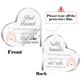 Friendship Gift for Friends,Friend Gifts for Girls Women Christmas Birthday,Best Friend Can Be Quote Acrylic Heart Plaque for Bestie female Friend A551