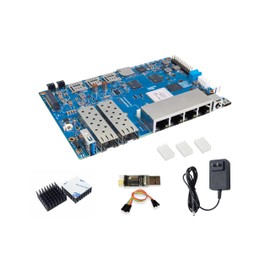 WayPonDEV Banana Pi BPI-R4 Wi-Fi 7 Wireless Dual-Band WiFi OpenWRT Router Board for MediaTek MT7988A (Filogic 880) SoC, 2 x 10 GbE SFP and 4x GbE Gigabit Ethernet, NAS Smart Home Network Gateway