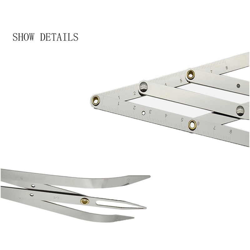 Eterspr Eyebrow Ruler, Silver Cut, Stainless Steel Eyebrow Measuring Ruler,
