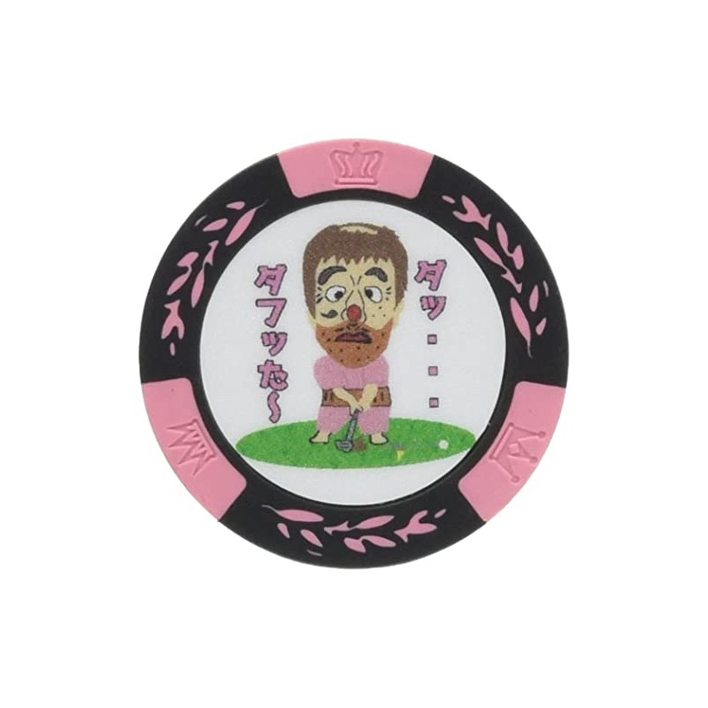 Hokushin Trading Golf Marker, Pink, Diameter 1.6 inches (40 mm),
