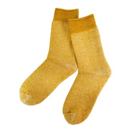 Suzuki Socks, 4 Layers, Extra Thick, Room Socks, Warm Feuille (Yellow), Warm Socks, Deodorizing, Insulation, Moisturizing, Cold Protection, Warm Socks, Pocapoca High Density Exwool, yellow
