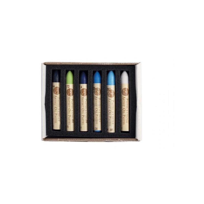 Sennelier Oil Pastels 6 Colours Seascape & Mini Tweezers