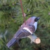 440s Tangoo Ceramic Field Sparrow on Wood, Hanging | TA-17000