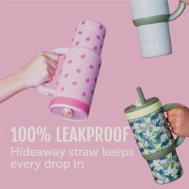 Ello Oasis 18oz Kids Tumbler with Handle & Retracting Straw, 100% Leakproof Reusable Insulated Stainless Steel Cup, Gifts for Teens Girls Boys, Keeps cold for 18 Hours, Cup Holder Friendly, Glacier