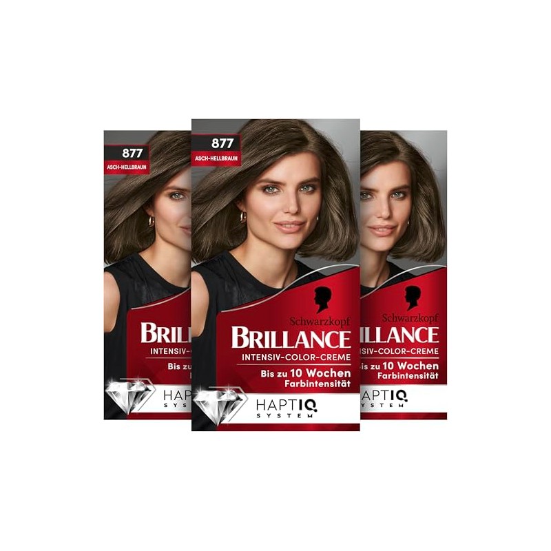 Brillance Intensive Colour Cream 877 Ash Light Brown (3 x