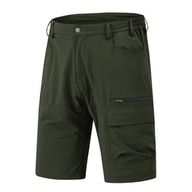Rdruko Men's Quick Dry Work Cargo Golf Shorts Lightweight Shorts with Zipper Pockets(Green, CA 36)