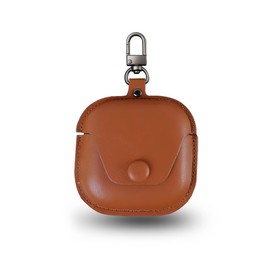 Case for SHOKZ OpenFit 2 /OpenFit 2 BK/OpenFit 2 BG/OpenFit T920 Open-Ear Earphone,PU Leather Soft Protective Cover,Includes a Carabiner,Drop-Proof,waterproof,Lightweight and Portable,Brown