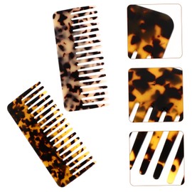 VICASKY 2pcs Acetate Hair Combs Static Wide Tooth Detangling Comb for Wet Dry Hair Gentle Scalp Massage Tortoiseshell Leopard Print