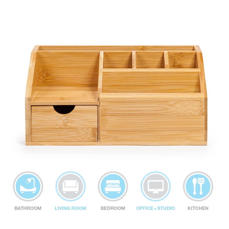 woodluv Desk Organiser, Desk Tidy Pen Holder Organiser, Make Up