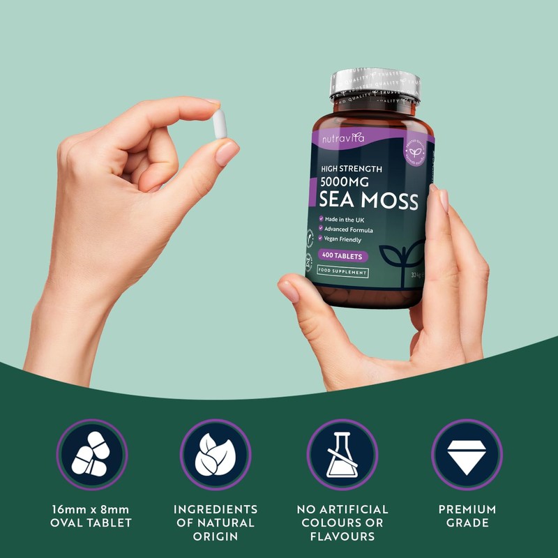 Nutravita 5000mg Sea Moss Tablets - 400 Irish Sea Moss