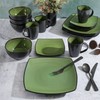 Gibson Elite Soho Lounge 16 Piece Dinnerware Set, Green
