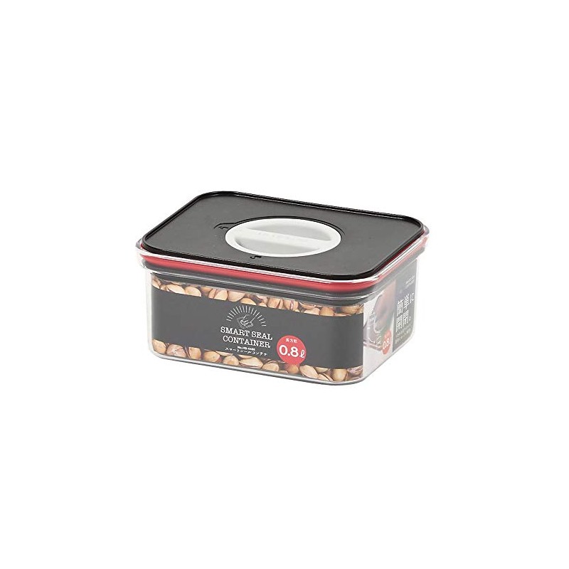 Pearl Metal HB-4488 Storage Container, Black x Red, 0.8 L