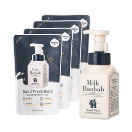 Milk Baobab Family Hand Wash 300ml x 1 + Refill 250ml x 4 / 밀크바오밥 패밀리 핸드워시 300ml 1개+리필 250ml 4개