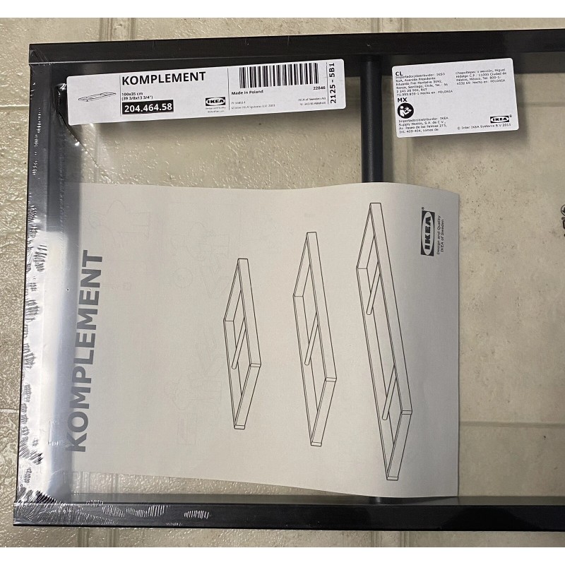 IKEA KOMPLEMENT Clothes rail, black-brown 39⅜×13¾" BRAND NEW 204.464.58