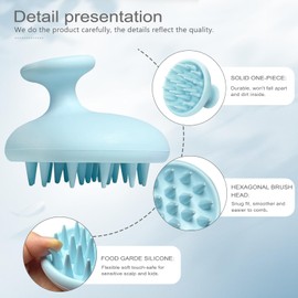Gviooei Cepillo De Champú Para Depurar El Cuero Cabelludo, Depurador De Cabello Para Lavar El Cabello Y Eliminar La Caspa, Depurador De Cabello De Silicona (Azul Claro Azul Claro 3,2 Pulgadas X 3,2