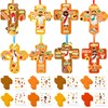 HOWAF 24 Sets Fall Cross Crafts, Religious Autumn Stickers Make