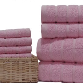 Casabella Luxury 100% Egyptian Cotton Towel Bale - 8 Pieces - 550 Gsm Xlarge Sizes_Pink_4 Pieces Set