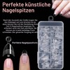 MOTIBACK 480 Piece Nail Tips Set Half Matte Almond &