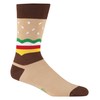 Sock It To Me BURGER Mens Crew Socks, Brown, One