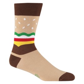 Sock It To Me BURGER Mens Crew Socks, Brown, One Size Fits Most