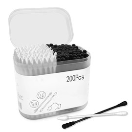 WELANE Cotton Swabs, 200 PCS Double Head Cotton Buds for Ear Cleaning, Beauty Care (4 Shapes)