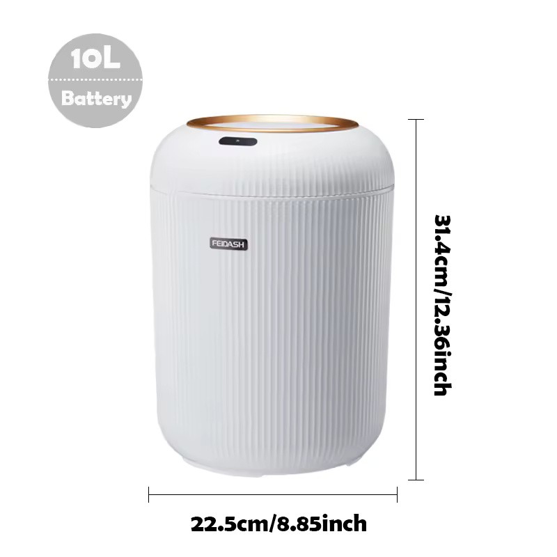 10L Automatic Motion Sensor Trash Can with Lid and Pressure