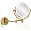Hardwired Bathroom Makeup Mirror Wall Mount Gold, Double Sided 1/10X