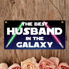 Best Husband in the Galaxy - Fun Space-Themed Plaque – Gift for Husbands – Handcrafted Wall Décor for Home or Office Great for birthday gifts, Christmas, and teacher gifts or just because. (Husband)