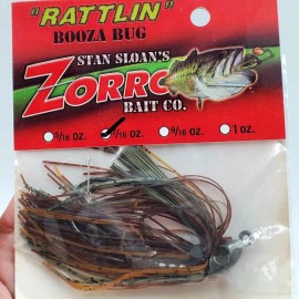 Stan Sloan's Zorro Bait Co 7/16 Oz Rattlin' Booza Bug Choose Color Bass Fishing - Soft Shell