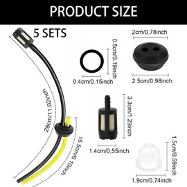 5 Sets Strimmer Fuel Line,Universal Lawn Mower Strimmer Fuel Lines Pipe Spare Parts,Tank Engine Filter Tube Kit Replacement for Mower Hedge Trimmer Cutter Water Pumps Snow Blowers Small Engin,Durable