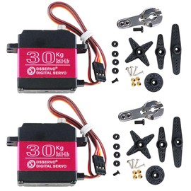 Stemedu High Torque Servo 30KG PRO Digital Servo, Steel Gears Steering Motor RC Servo DS3230 Upgraded 38 kg/cm.at 6.8V for 1/6 1/8 1/10 1/12 Scale RC Car Crawler (Control Angle 180°, 2 Pack)