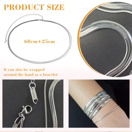 Hebterrka Gold Waist Chain or Silver Plated Body Chain, Premium Belly Chains Made of Stainless Steel, Corrosion Resistant, Tarnish-Resistant and Hypoallergenic, Body Jewellery for Women, silver