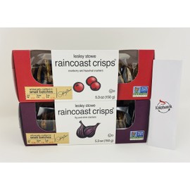 Raincoast Crisps Crackers Variety Bundle | Cranberry Crisps & Hazelnut | Fig & Olive With Kokobunch Kit by Lesley Stowe| 2 Pk - 5.3 oz