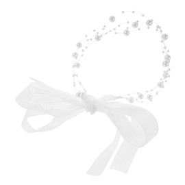 Ipetboom Chic Pearl Headband Wedding Hair Accessory Pearl Lace Bridal Headband Elegant Necklace for Women