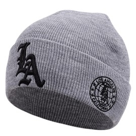 UMiCHOi Los Angeles Beanie Hats for Adults Men Women Black Gray Hat Beanie Cap for Teens Youth