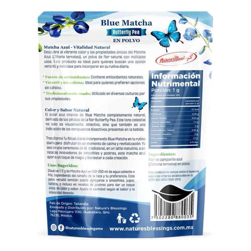 Blue Matcha Azul Butterfly Pea 100g