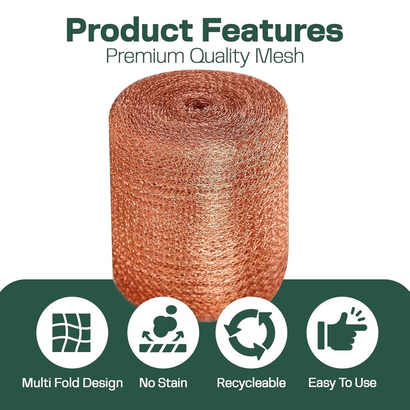 3rd Gen Copper Mesh Rodent Control Kit 5" x 105ft,