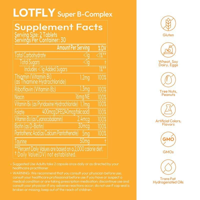 【Super Big!】LOTFLY Super B Energy Complex – 9-in-1 Advanced Nutrition
